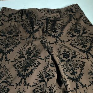Star City Brown Trousers with Black Damask Print